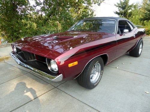 1973 Plymouth Cuda = 440 + 5 Speed Pistal Grip Cherry $44.5  For Sale