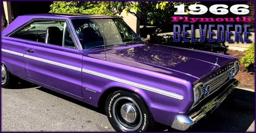 1966 Plymouth Belvedere 2 = 440 auto Purple(~)Black $14.9k  For Sale