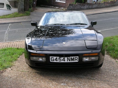 1989 Black Porsche 944 S2 with white leather For Sale