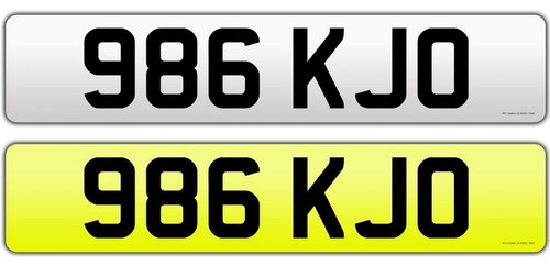986 KJO Private Plate Cherished Number For Sale