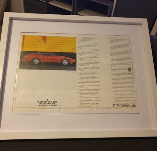 1985 Porsche 924S Advert Original  VENDUTO