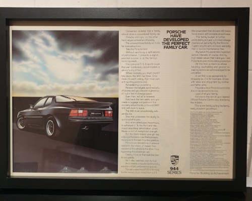 1985 Porsche 944 Framed Advert Original  For Sale
