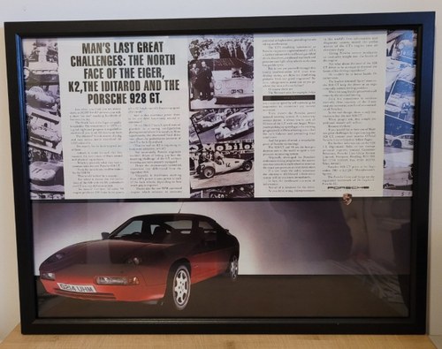 1983 Original 1989 Porsche 928 GT Framed Advert In vendita