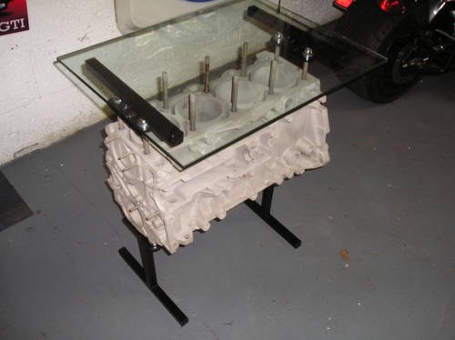1989 porsche 944 rare 2.7 engine block console table For Sale