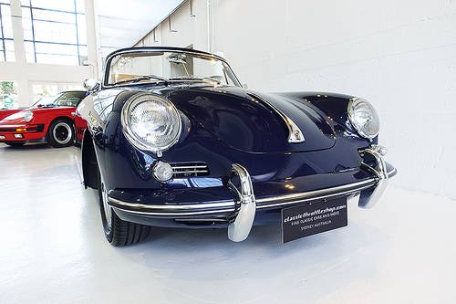 1965 restored 356 Cabriolet, Bali Blue over Tan, collectable SOLD