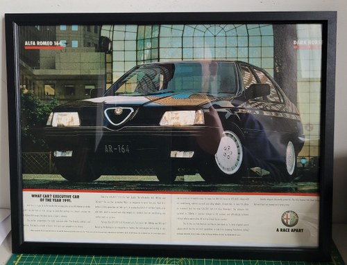 1980 Original 1991 Alfa Romeo 164 Framed Advert For Sale