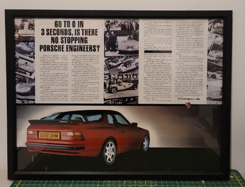 1986 Original 1990 Porsche 944 Turbo Framed Advert For Sale