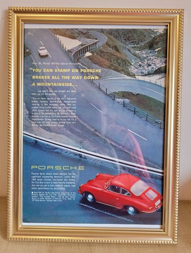 1987 Original 1964 Porsche 356 Framed Advert In vendita