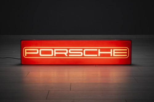1980 Porsche Vintage illuminated Sign For Sale