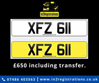 Picture of XFZ 611 Dateless 3x3 Number Plate