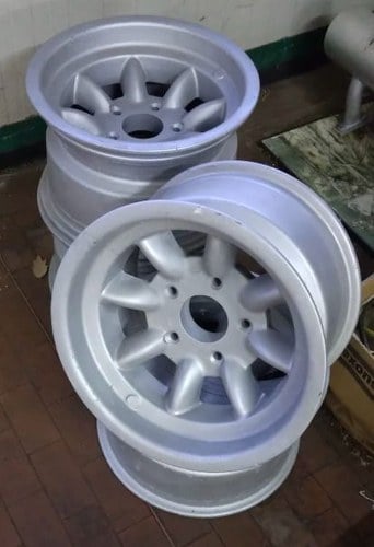 4 Aluminium Racing Wheels Minilite style never used 1970. For Sale