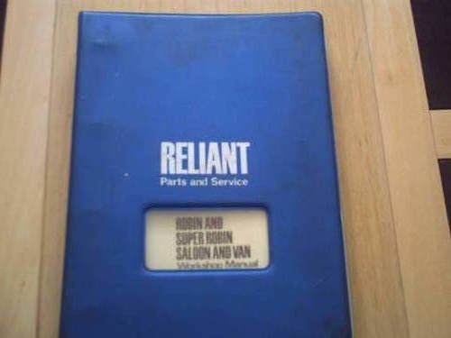 Reliant parts and service workshop manual SOLD