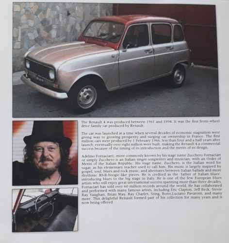 1977 Renault R4 of famous singer "Zucchero" For Sale