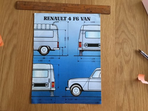 1985 Renault 4 f6 van brochure VENDUTO