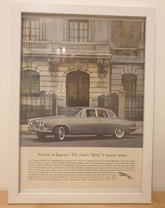 Original 1962 Jaguar Mark 10 Framed Advert For Sale