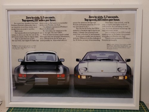 1966 Original 1987 Porsche Framed Advert In vendita