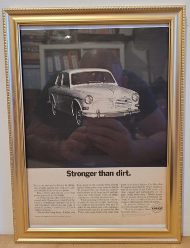 1977 Original 1967 Volvo Amazon Framed Advert For Sale