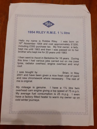 1954 Riley RME In vendita