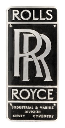 Lot 363 -  Rolls-Royce Marine Division cast aluminium sign For Sale by Auction