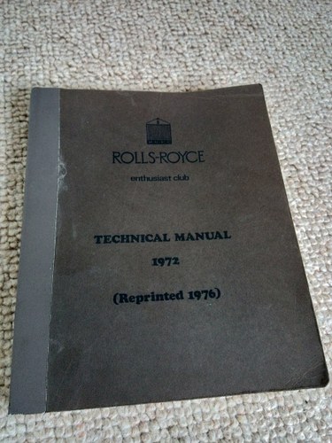 Rolls Royce technical manual 1972 (reprint 1976) SOLD