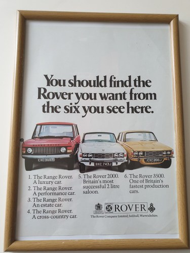 1970 Rover Advert Original   In vendita