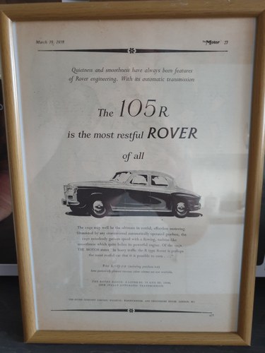Original 1958 Rover P4 advert VENDUTO
