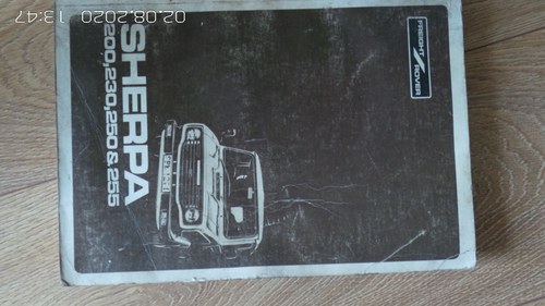 Sherpa workshop manual For Sale