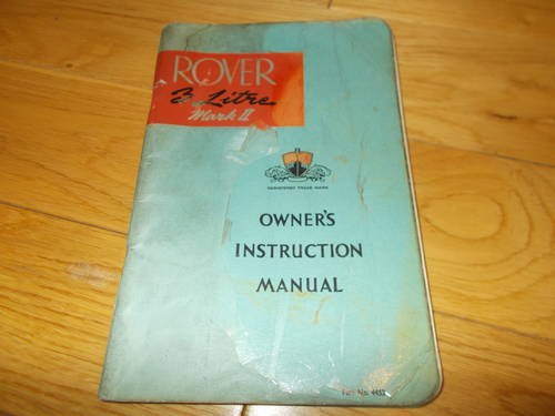 0000 rover 3 litre mk 2 handbook In vendita