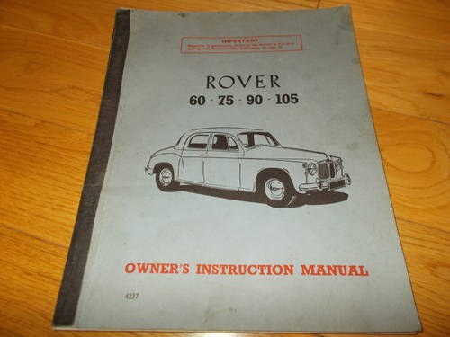 0000 rover 100 owners manual For Sale