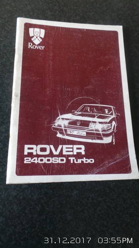 Rover sd1 SE workshop manual supplement SOLD
