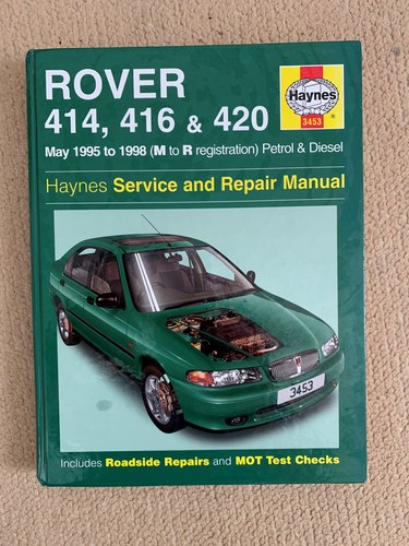 Rover 400 Series :  1.4 / 1.6 / 2.0 Haynes Workshop Manual. For Sale