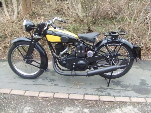 1938 Royal Enfield Model A, 225cc two-stroke. Restored. SOLD