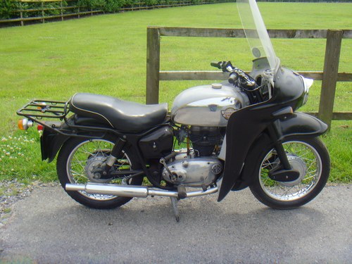 1965 Royal Enfield Super 5 250 with Airflow fairing. SOLD