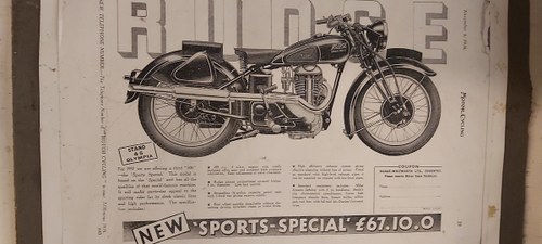 1938 Rudge  project  500cc  Sports  Special VENDUTO