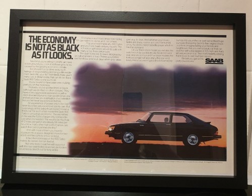 Original 1981 Saab 900 Turbo Framed Advert For Sale