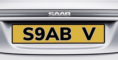 SAAB personal cherished private registration In vendita