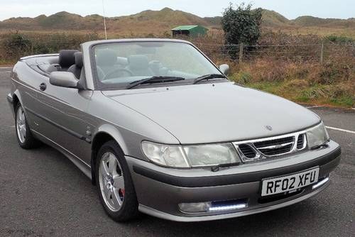 2002 SAAB 9-3 2.0 TURBO CONVERTIBLE - SILVER. For Sale