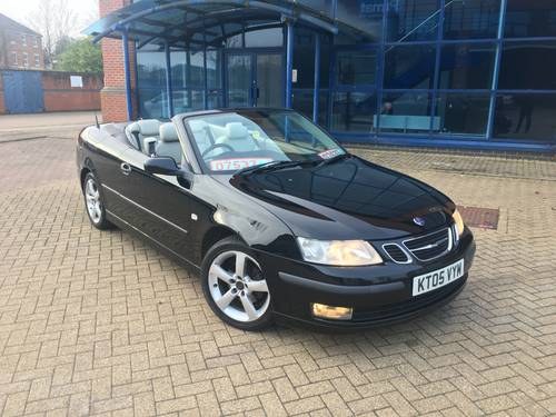 2005 SAAB 9-3 Convertible AUTO.  Black with FSH. SOLD