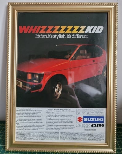 1981 Original 1984 Suzuki SC100 Framed Advert In vendita