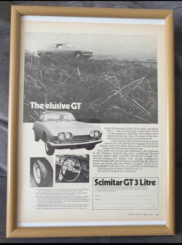 1970 Original Scimitar GT advert For Sale
