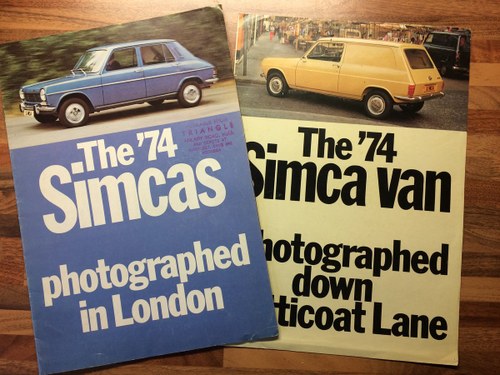 Simca 1000 LS, Rallye, GLS, Van,1301, 1501 brochur VENDUTO