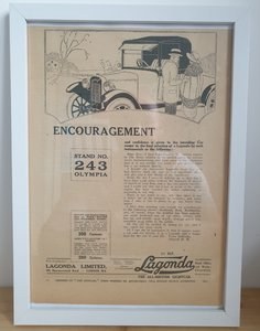 1983 Original 1922 Lagonda Framed Advert  In vendita