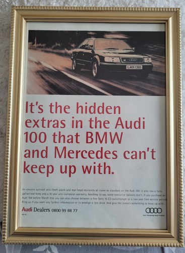 1967 Original 1994 Audi 100 Framed Advert For Sale
