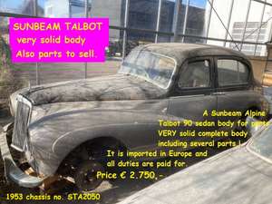 1953 Sunbeam Talbot 90 "body" for parts For Sale (picture 1 of 1)