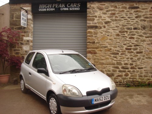 2002 52 TOYOTA YARIS 1.0 S 3DR. 44987 MILES. 1 LADY OWNER. For Sale