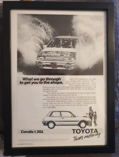 1985 Toyota Corolla Advert Original  For Sale