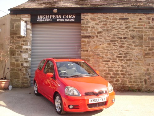 2003 03 TOYOTA YARIS 1.5 VVTI T SPORT 3DR. 47072 MILES. A/C. For Sale