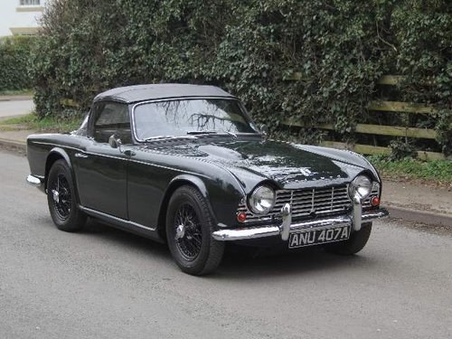 1963 Triumph TR4, O/D, Rebuilt engine, BRG with wires SOLD