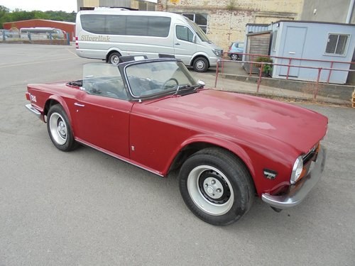TRIUMPH TR6 2.5 LHD CONVERTIBLE (1973) BURGUNDY 99% RUSTFREE SOLD