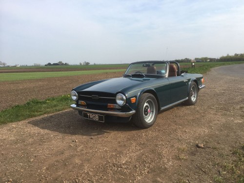 TR6 1972 MALLARD BLUE WITH TAN INTERIOR AND OVERDRIVE VERKOCHT